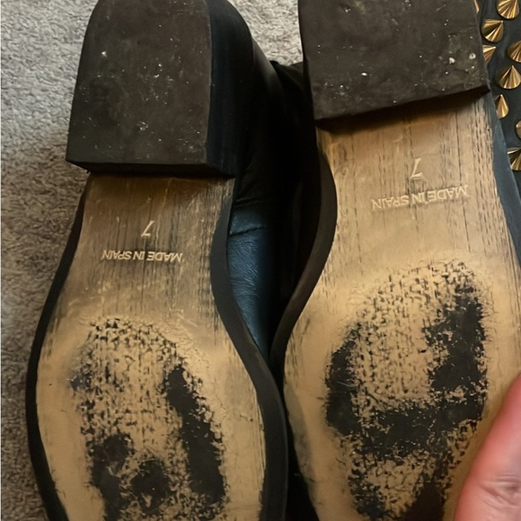 Studded Black and Brown Ankle Boots - Picture 4 of 7